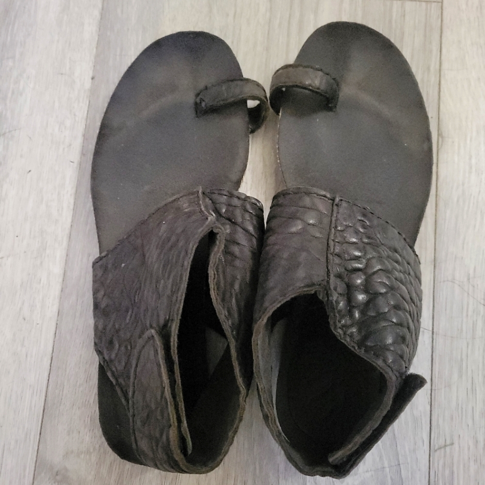 Pedro Garcia Black Leather Toe Sandals